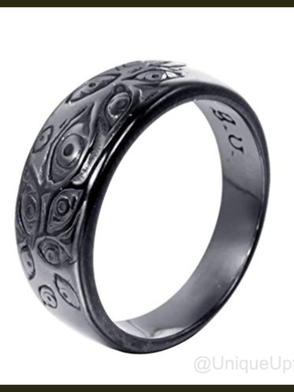 Men's Stainless Steel Vintage Engraved Eye of God Statement Ring